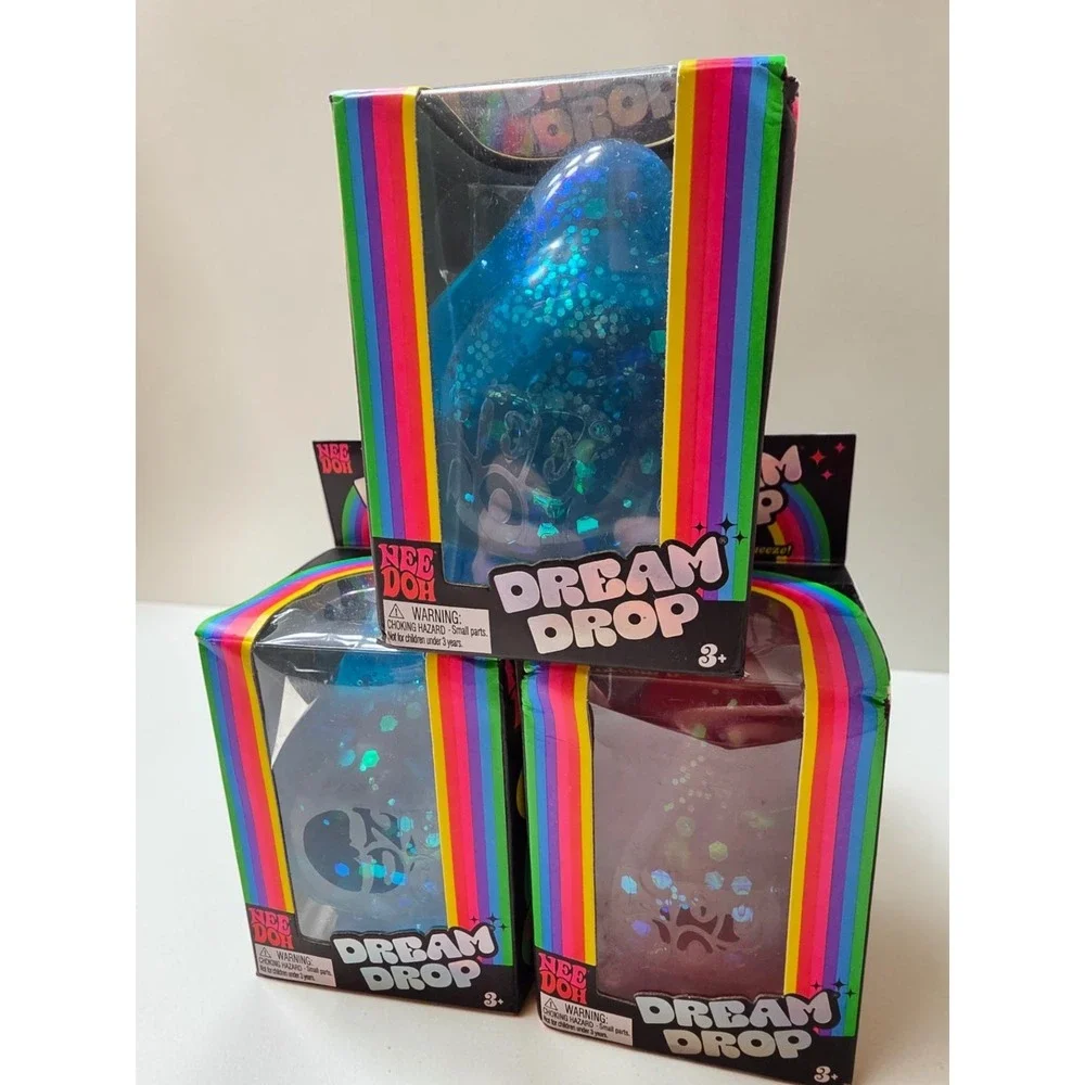NeeDoh Fidget Toy Lot 6pc Dream Drop Good Vibes Only Heart Viral TikTok Bundle